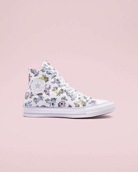 Girls' Converse Chuck Taylor All Star Unicorns High Top Shoes White / Grey Purple | AU 9C813B